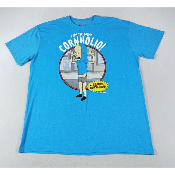 Beavis and Butt-Head Other - Beavis And Butt Head Great Cornholio Shirt Mens 2XL Blue Graphic Cartoon Tee